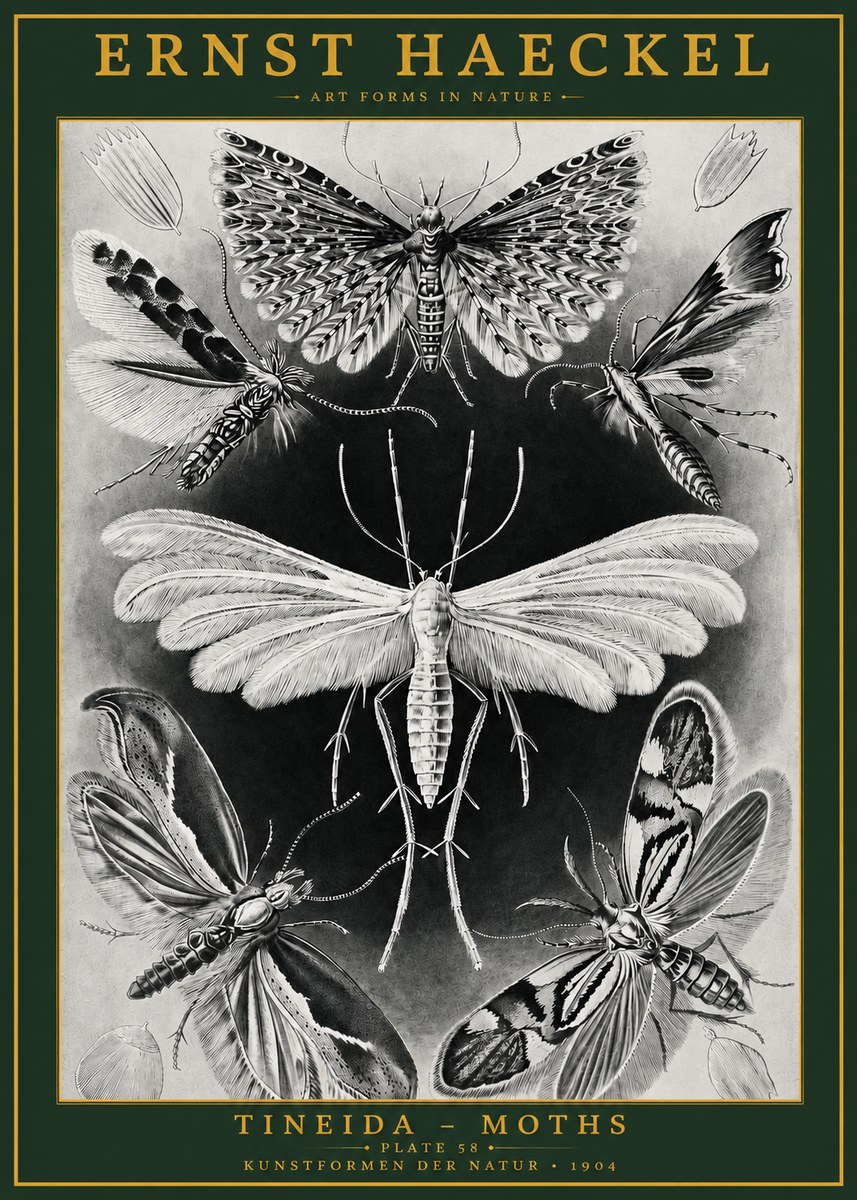 Ernst Haeckel Tineida - Moths No2 - Poster