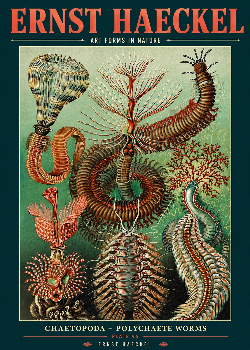Ernst Haeckel Chaetopoda – Polychaete Worms No2 - Poster