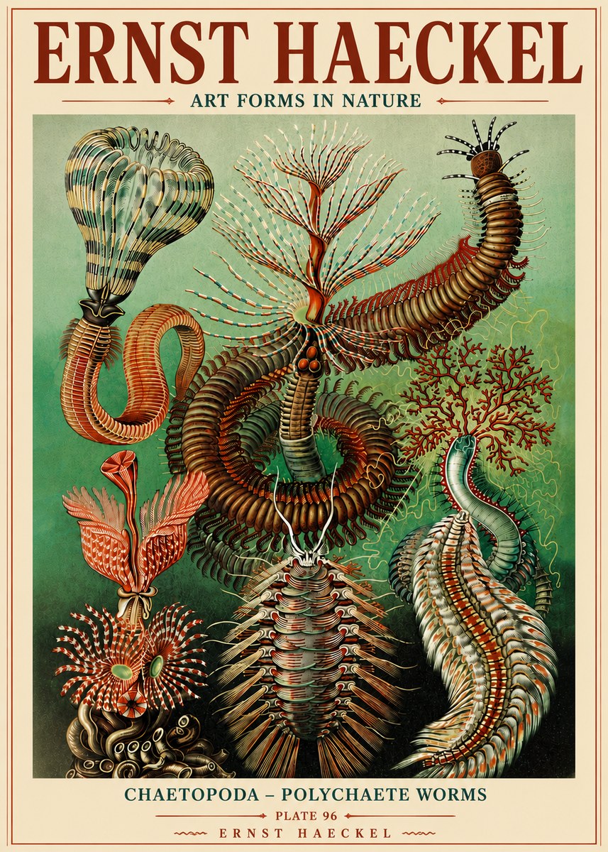 Ernst Haeckel Chaetopoda – Polychaete Worms No6 - Poster