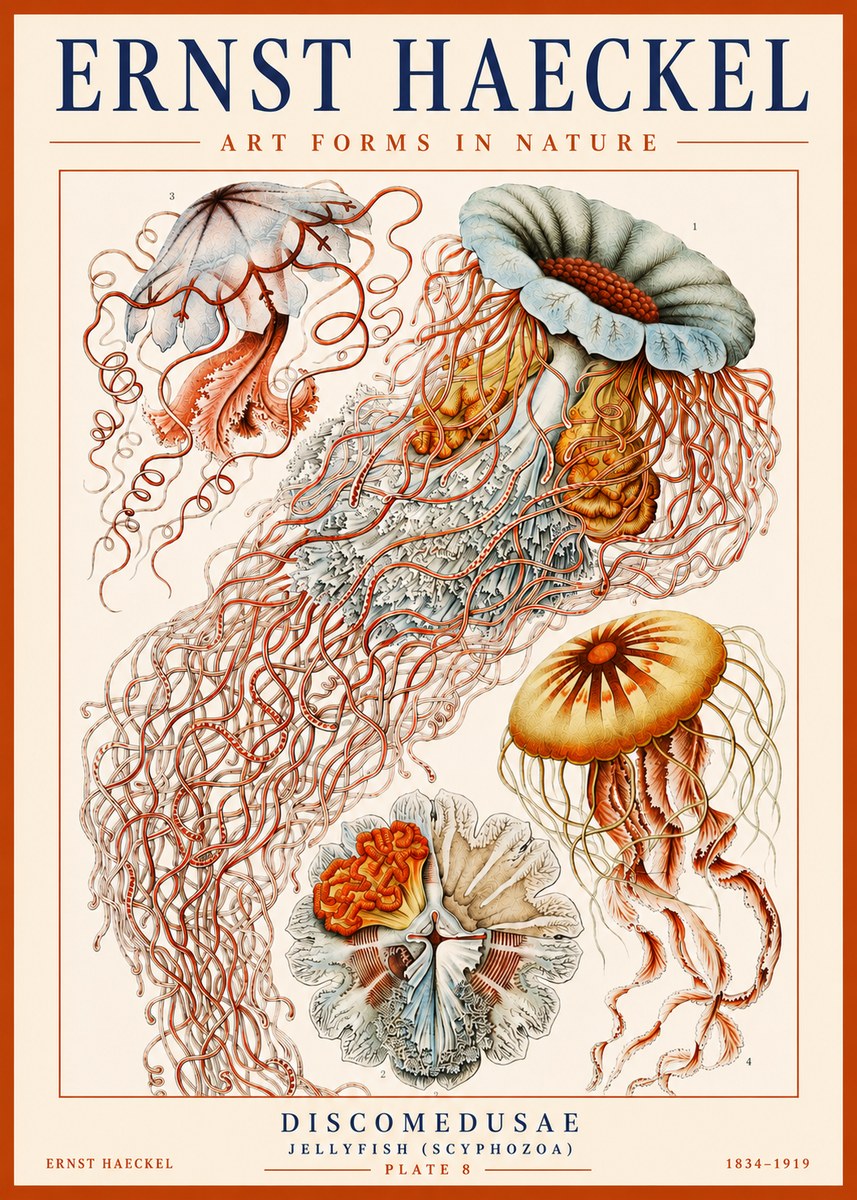 Ernst Haeckel Discomedusae — Jellyfish No3 - Poster