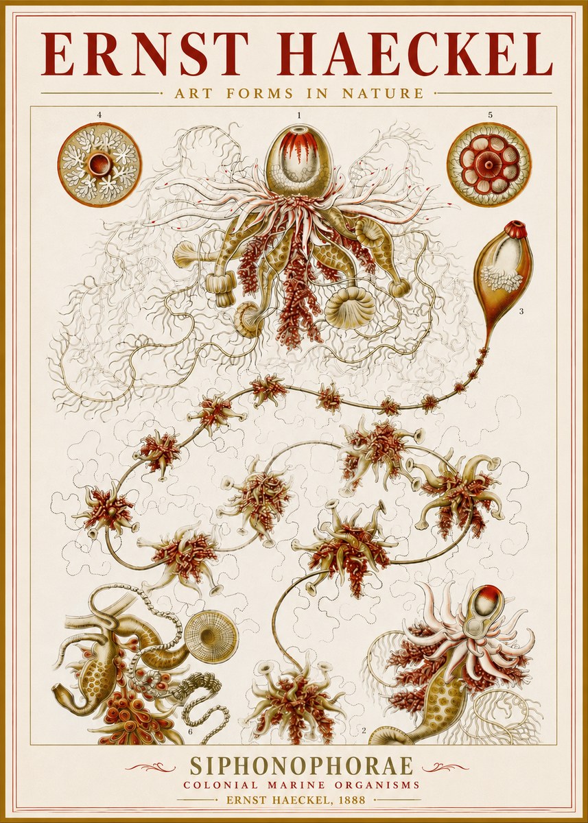 Ernst Haeckel Siphonophorae No3 - Poster