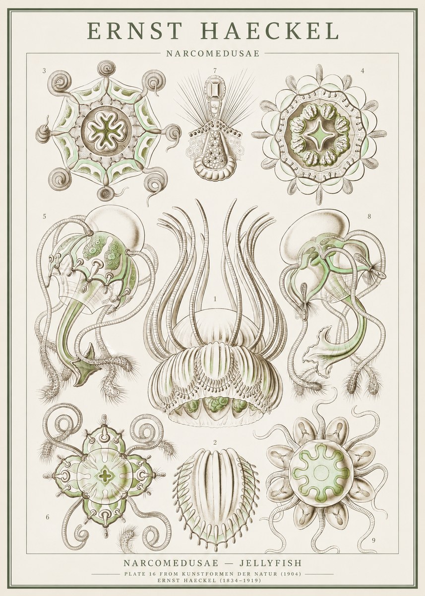 Ernst Haeckel Narcomedusae - Jellyfish No1 - Poster
