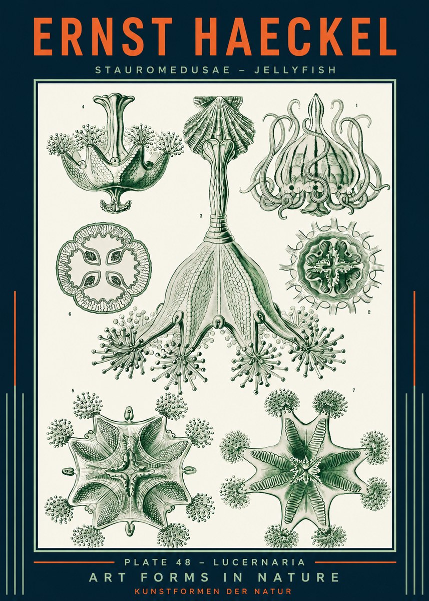 Ernst Haeckel Stauromedusae – Jellyfish No2 - Poster