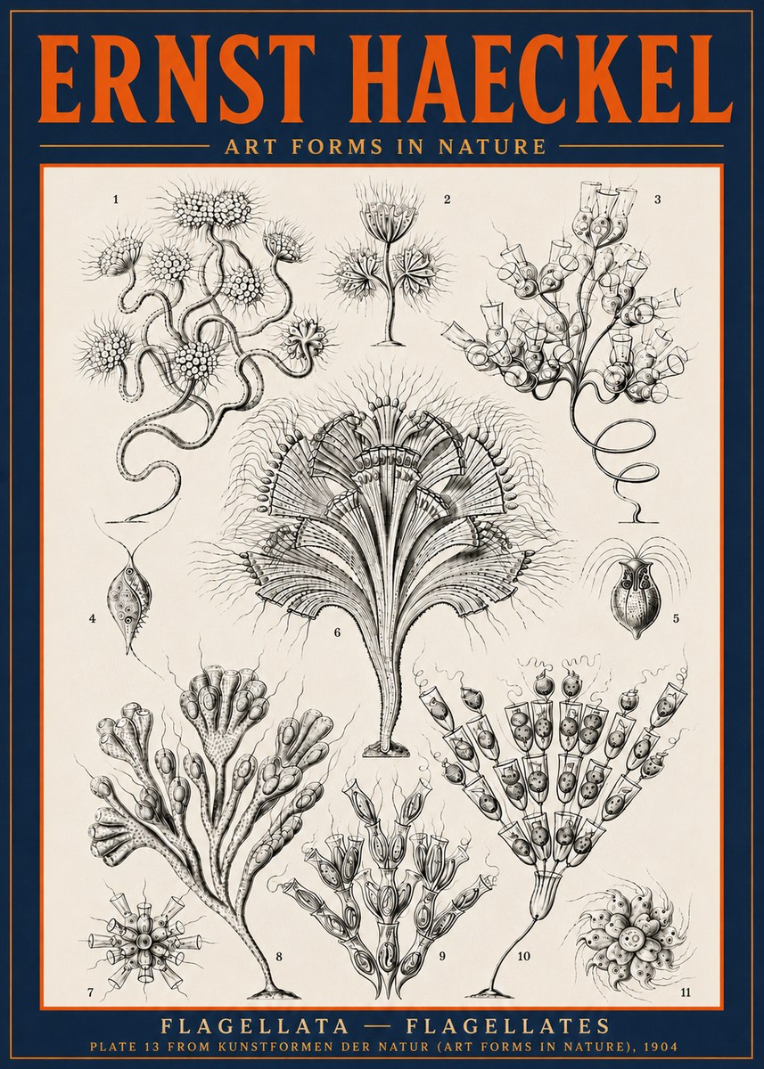 Ernst Haeckel Flagellata - Flagellates No6 - Poster