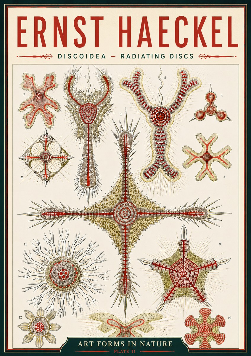 Ernst Haeckel Discoidea – Radiating Discs No6 - Poster