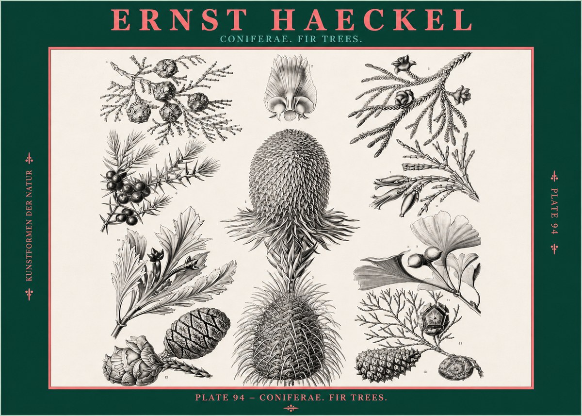 Ernst Haeckel Coniferae. Fir Trees. No2 - Poster