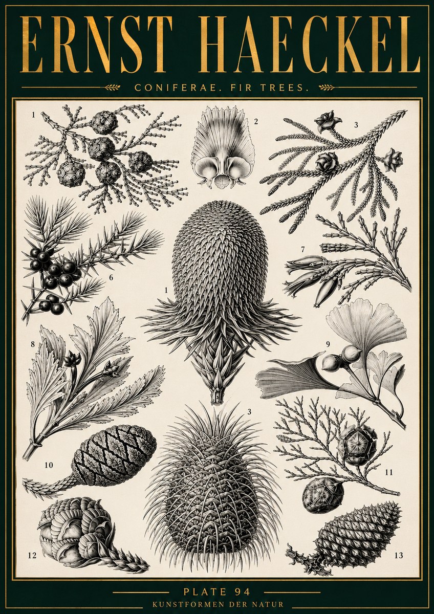 Ernst Haeckel Coniferae. Fir Trees. No4 - Poster