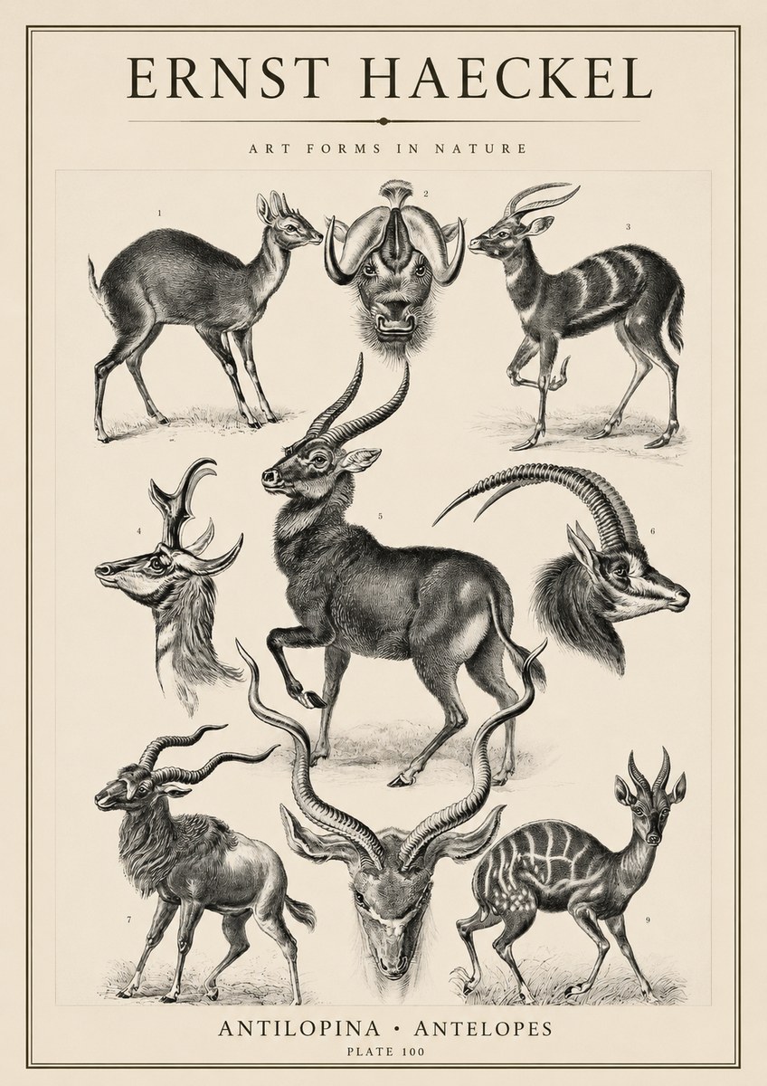 Ernst Haeckel Antelopes No4 - Poster