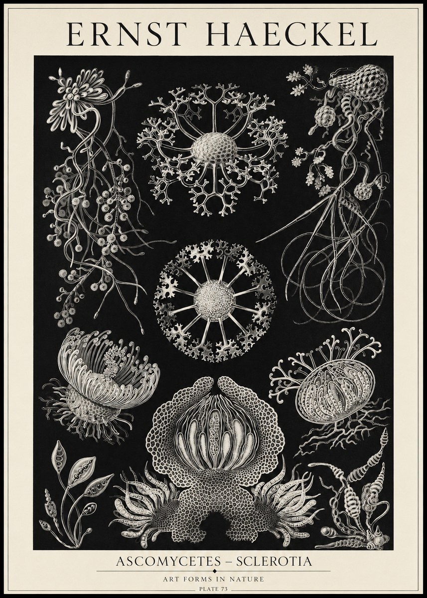 Ernst Haeckel Ascomycetes — Sac Fungi No5 - Poster