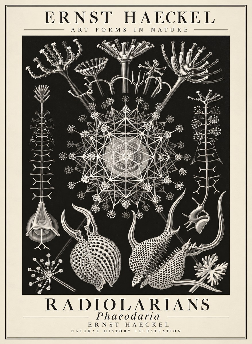 Ernst Haeckel Phaeodaria Radiolarians - Plate 61 No3 - Poster