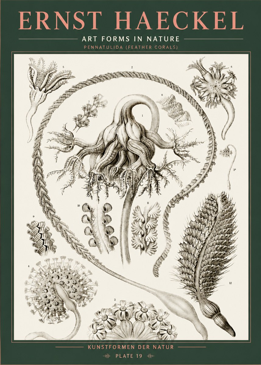 Ernst Haeckel Pennatulida - Sea Pens No5 - Poster