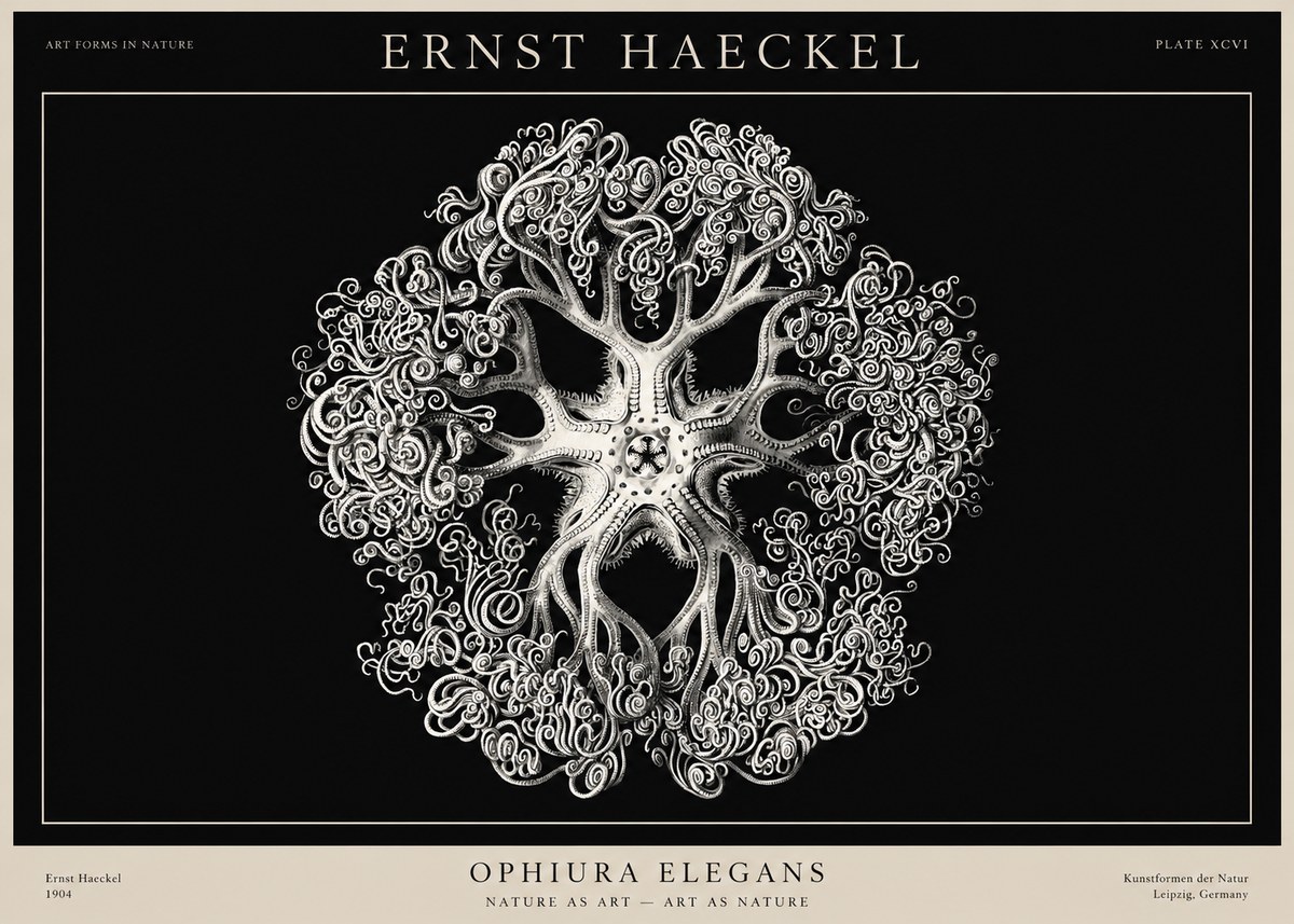 Ernst Haeckel Ophiuroidea Sea Tree - Deep Sea No3 - Poster