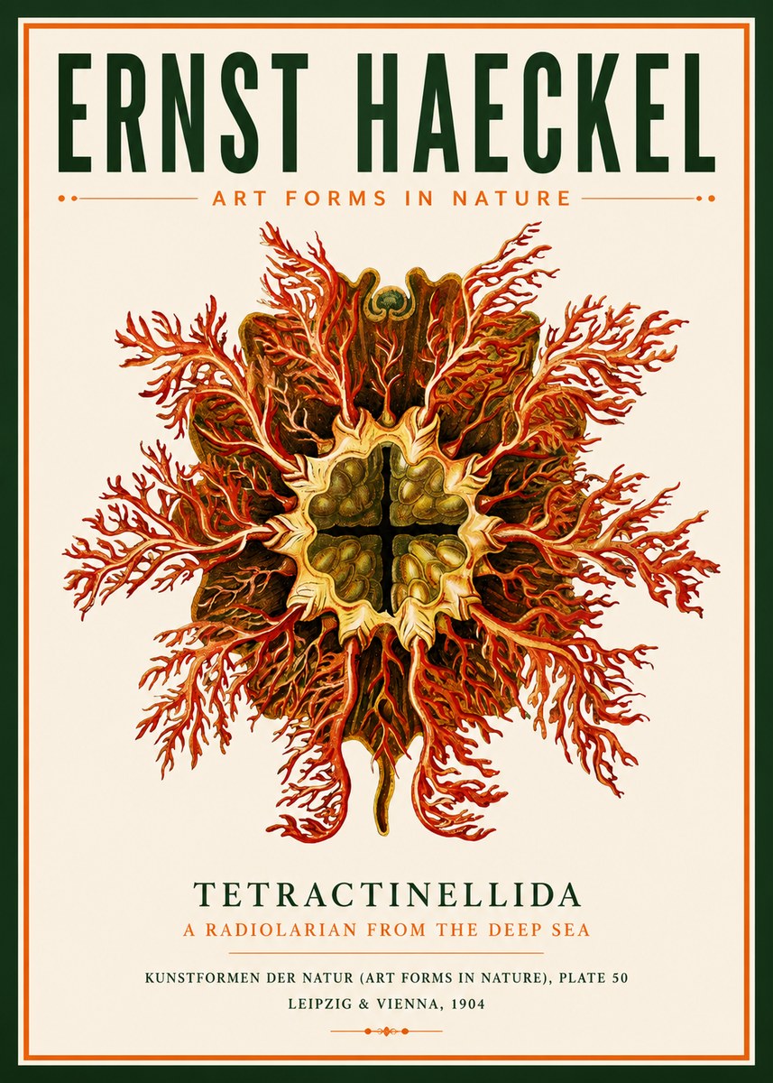 Ernst Haeckel Tetractinellida a Radiolarian from the Deep Sea No3 - Poster