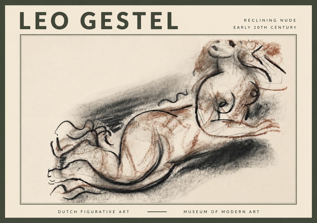 Leo Gestel Reclining Nude No4 - Poster
