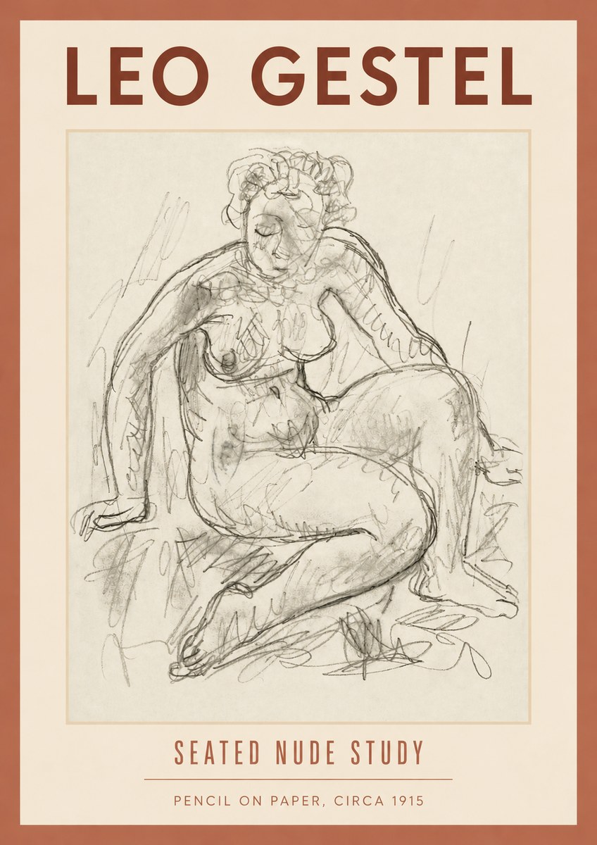 Leo Gestel Seated Nude Study No4 - Poster