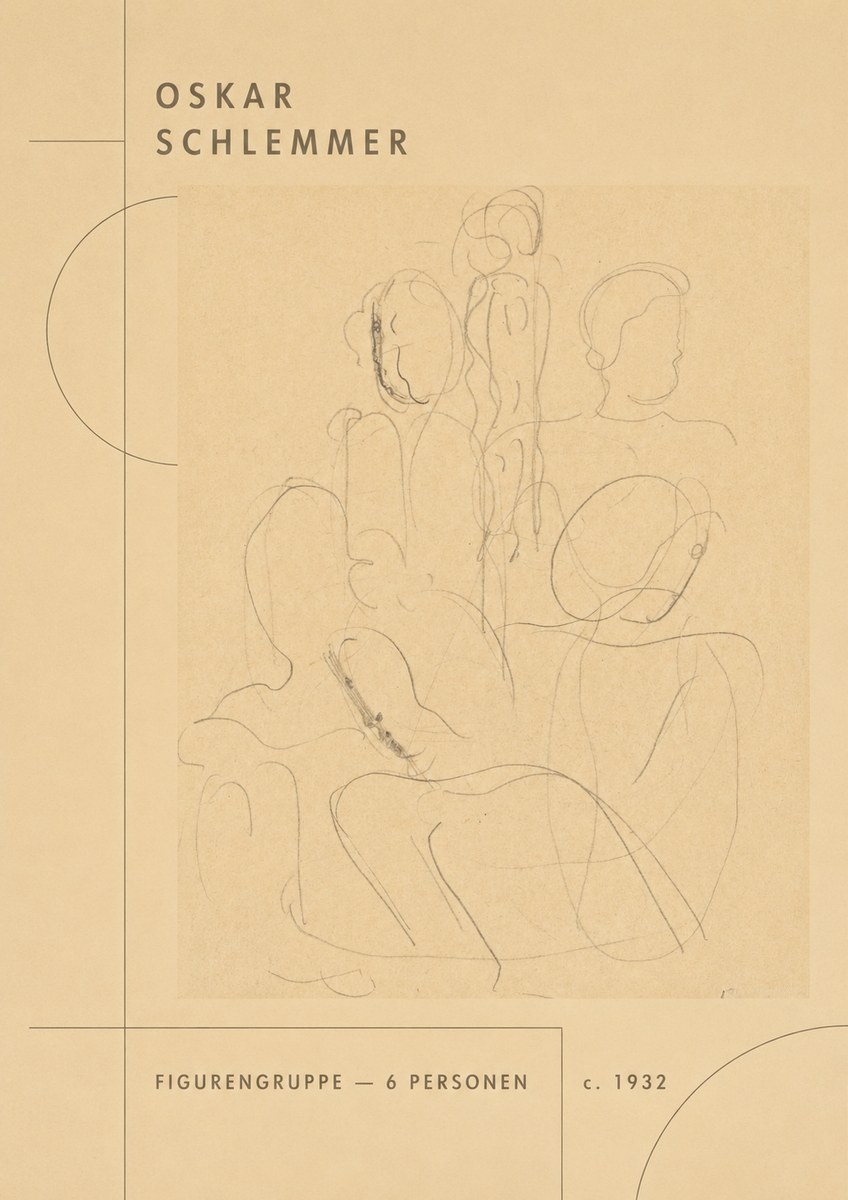 Oskar Schlemmer Figurengruppe - 6 Personen No2 - Poster