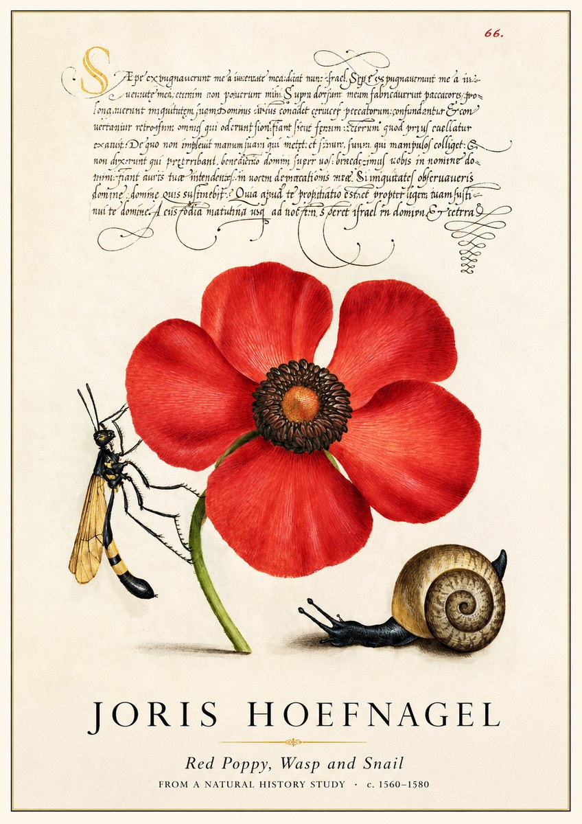 Joris Hoefnagel Poppy, Wasp & Snail No3 - Poster