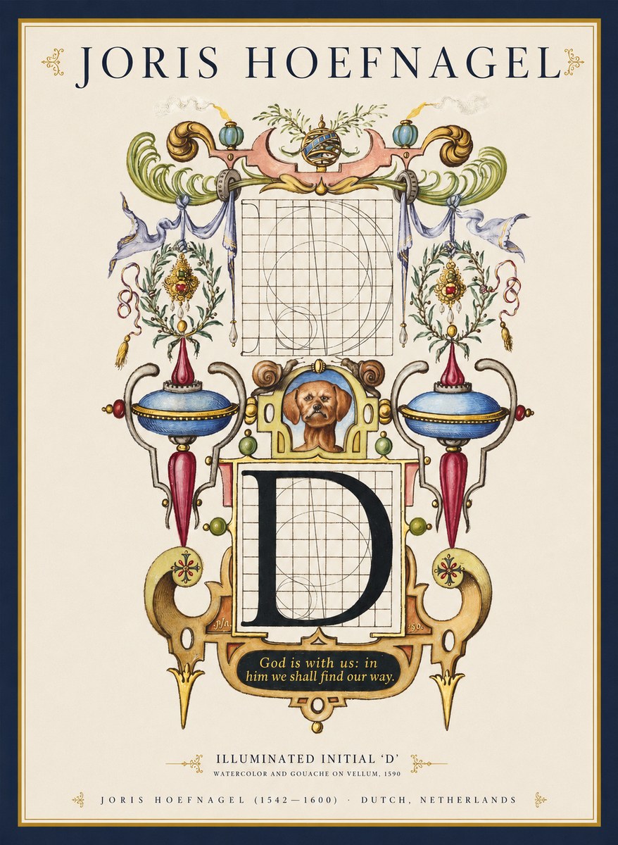 Joris Hoefnagel Illuminated Initial 'D' No1 - Poster