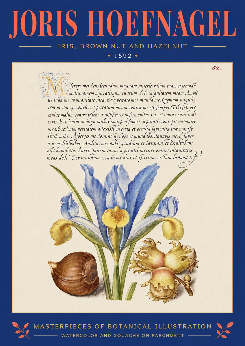Joris Hoefnagel Iris, Brown Nut and Hazelnut No4 - Poster