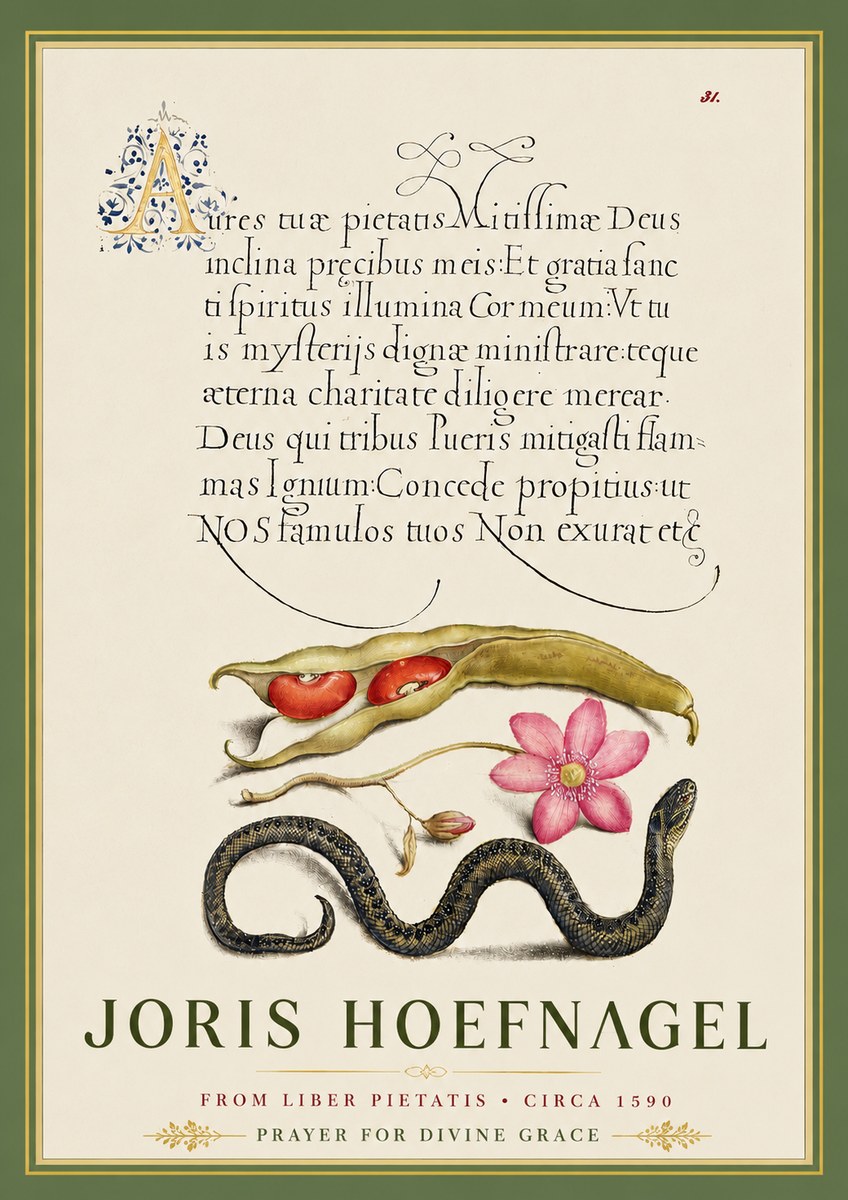 Joris Hoefnagel Prayer for Divine Grace No5 - Poster