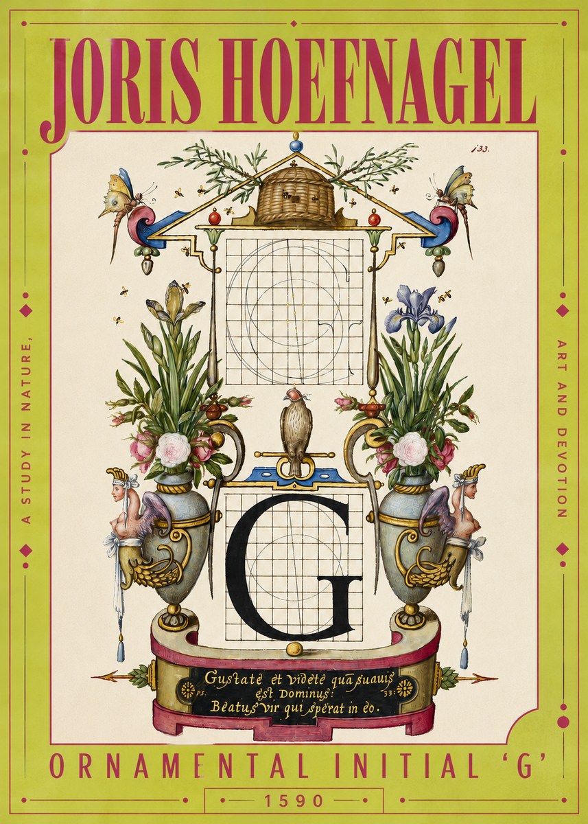 Joris Hoefnagel Ornamental Initial 'G' No4 - Poster