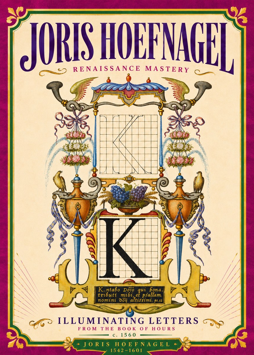 Joris Hoefnagel Illuminated Initial "K" from the Book of Hours No6 - Poster