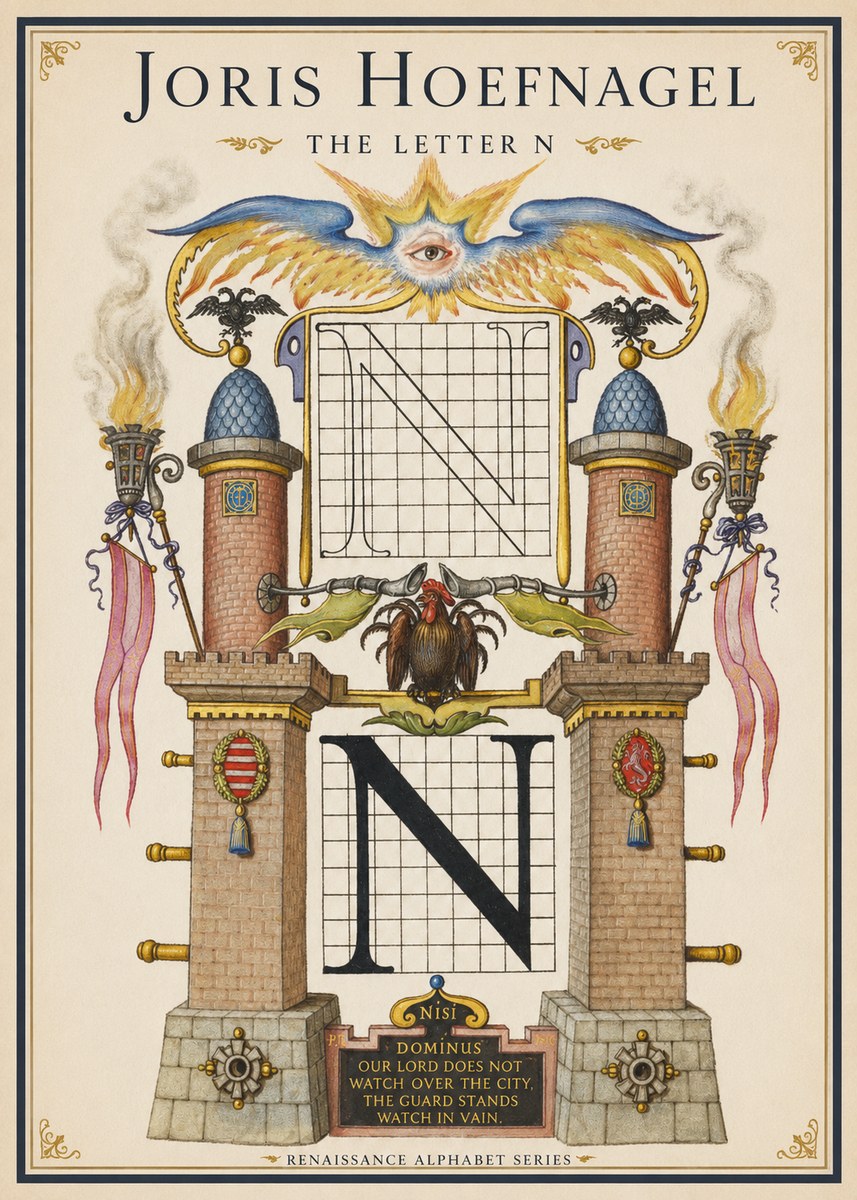 Joris Hoefnagel The Letter N No1 - Poster