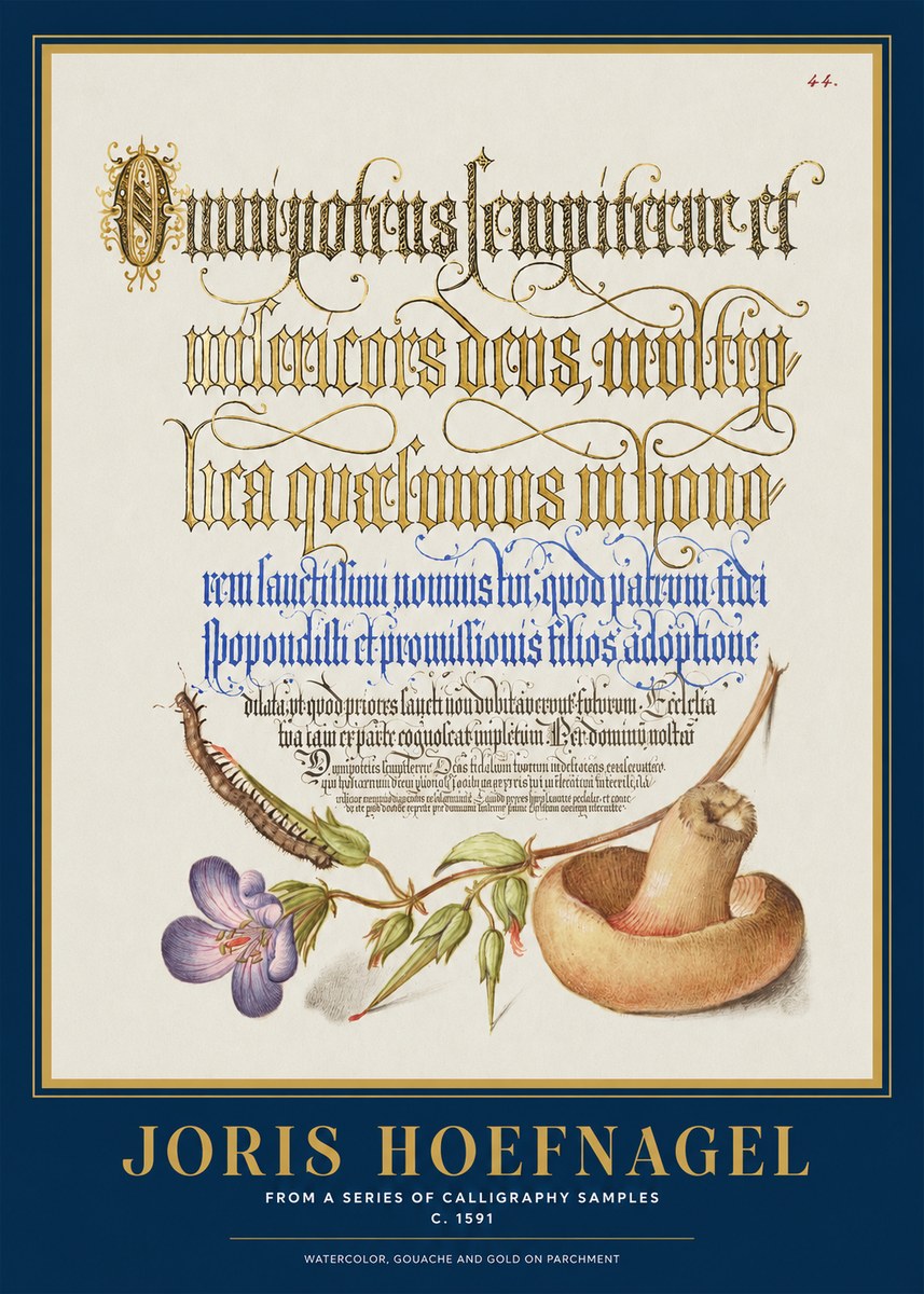 Joris Hoefnagel From a Series of Calligraphy Samples No1 - Poster
