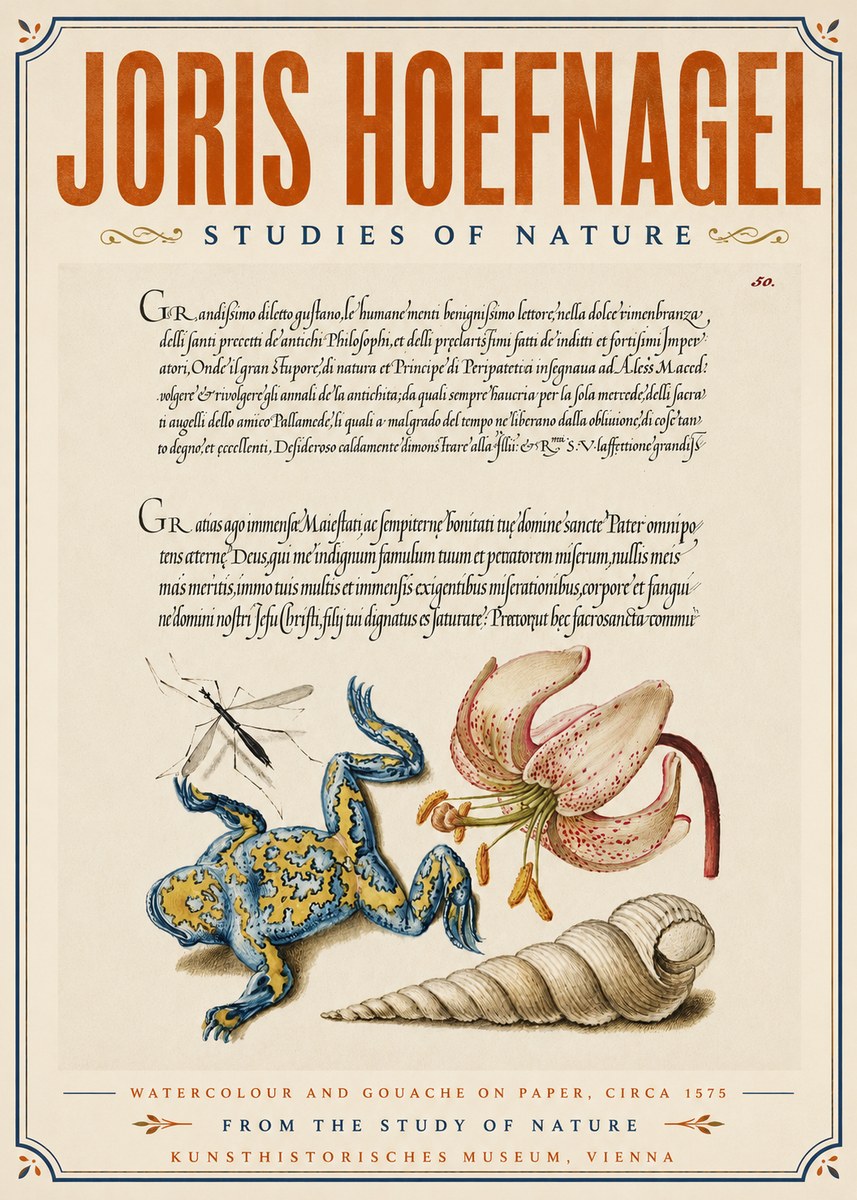 Joris Hoefnagel From the Study of Nature No6 - Poster