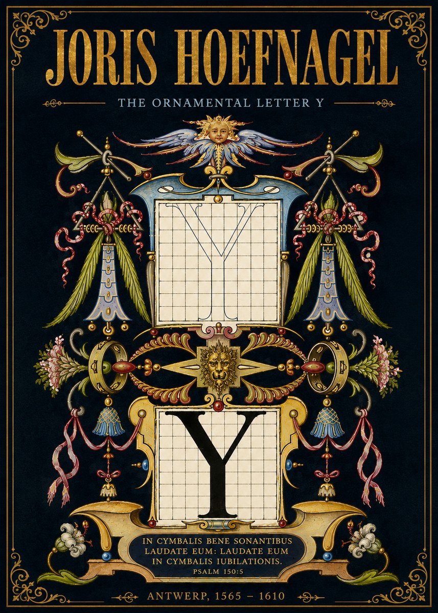 Joris Hoefnagel The Ornamental Letter Y No6 - Poster