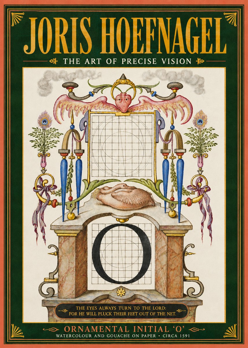 Joris Hoefnagel Ornamental Initial 'O' No3 - Poster