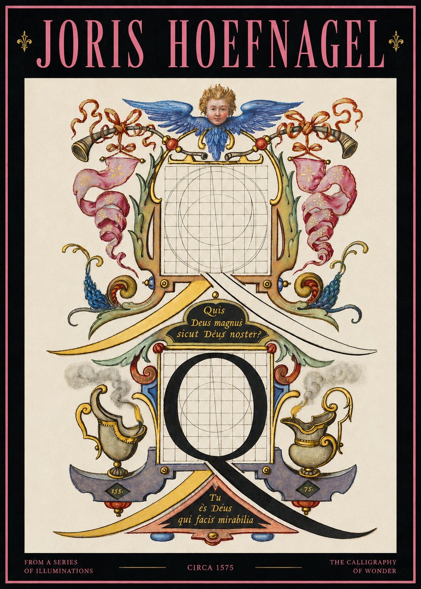 Joris Hoefnagel The Calligraphic Q No4 - Poster
