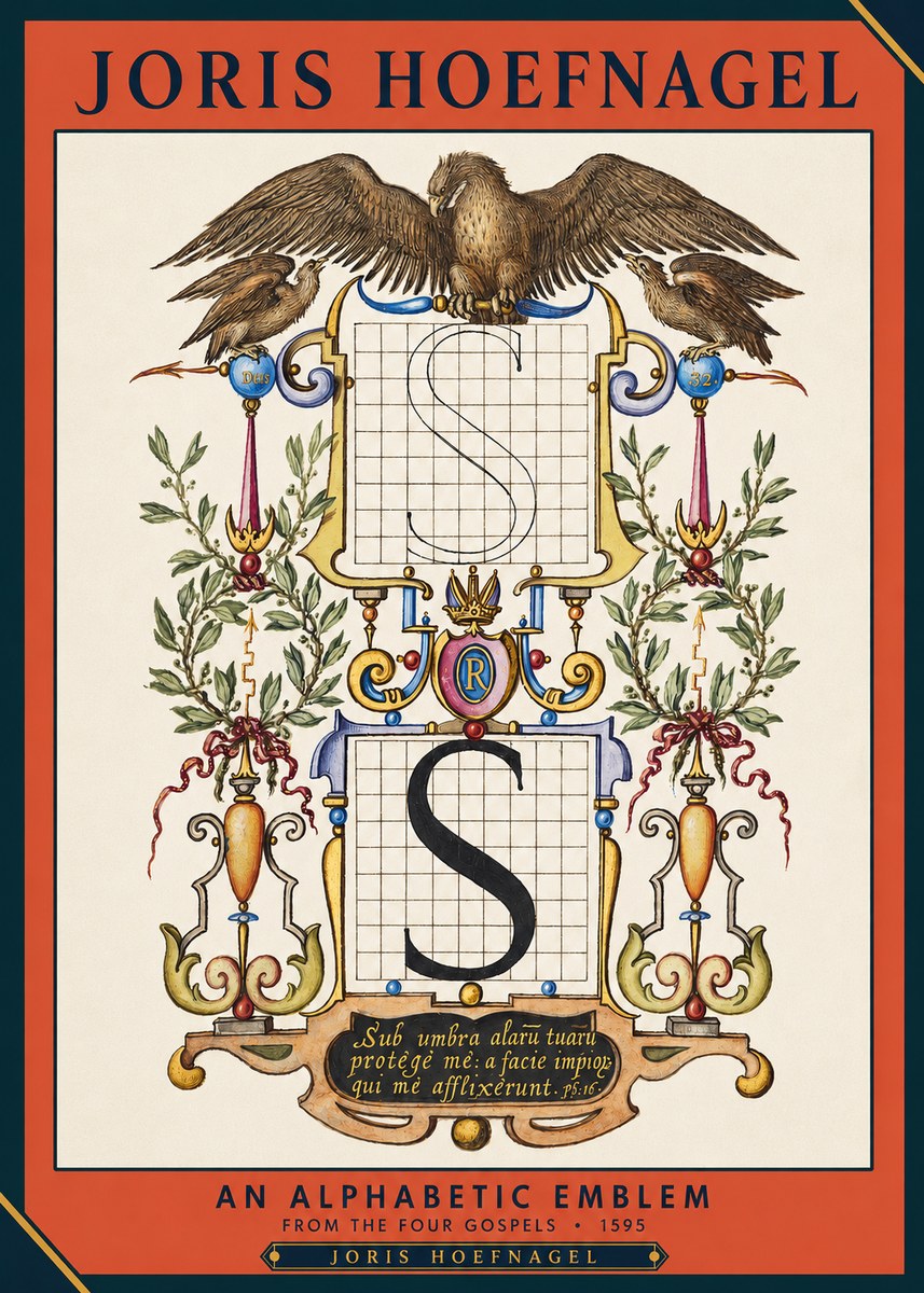 Joris Hoefnagel An Alphabetic Emblem from the Four Gospels No2 - Poster