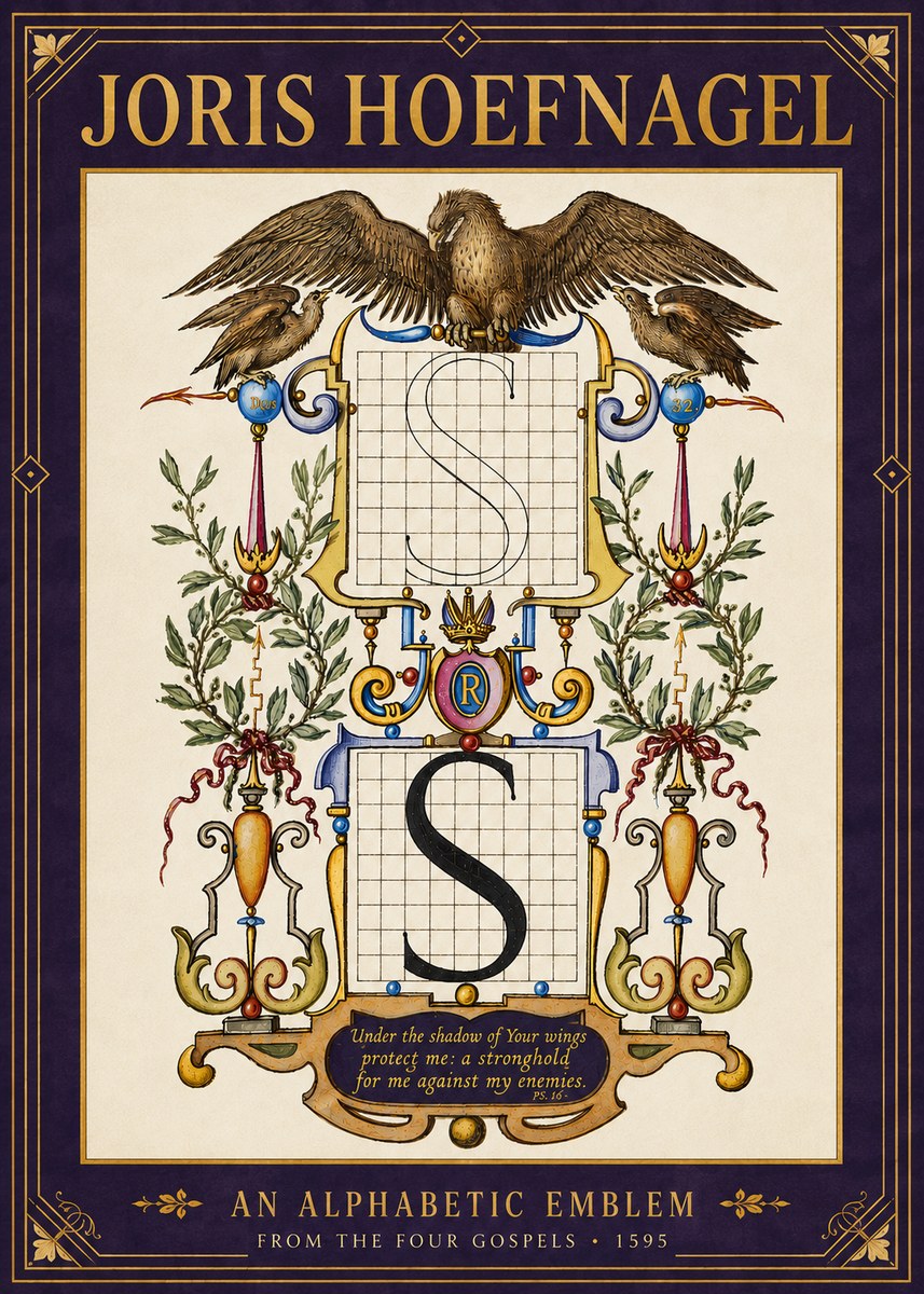 Joris Hoefnagel An Alphabetic Emblem from the Four Gospels No6 - Poster