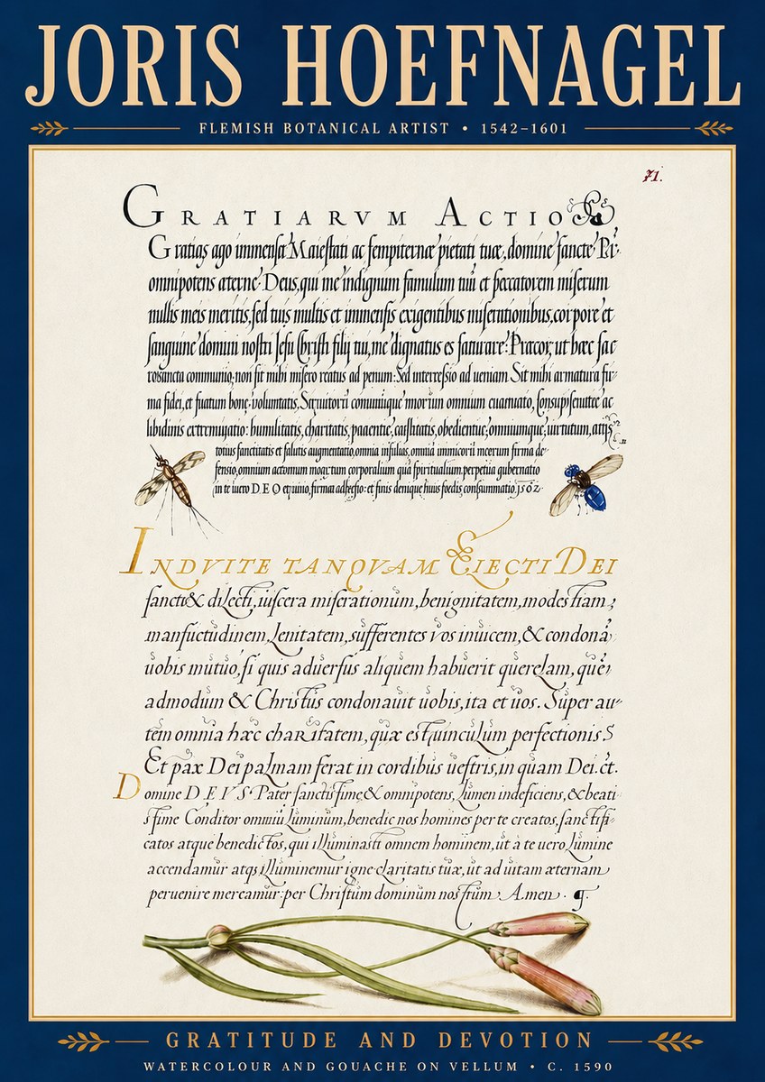 Joris Hoefnagel Thanksgiving to God • Institute for Botanical Studies No6 - Poster