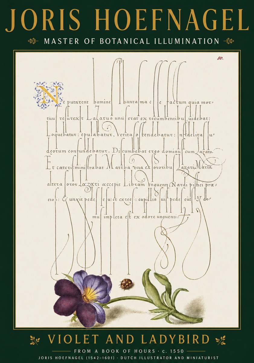 Joris Hoefnagel Violet and Ladybird No4 - Poster