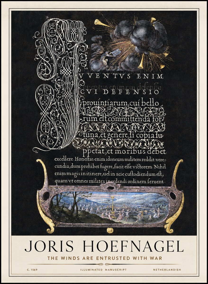 Joris Hoefnagel The Winds Are Entrusted with War No1 - Poster