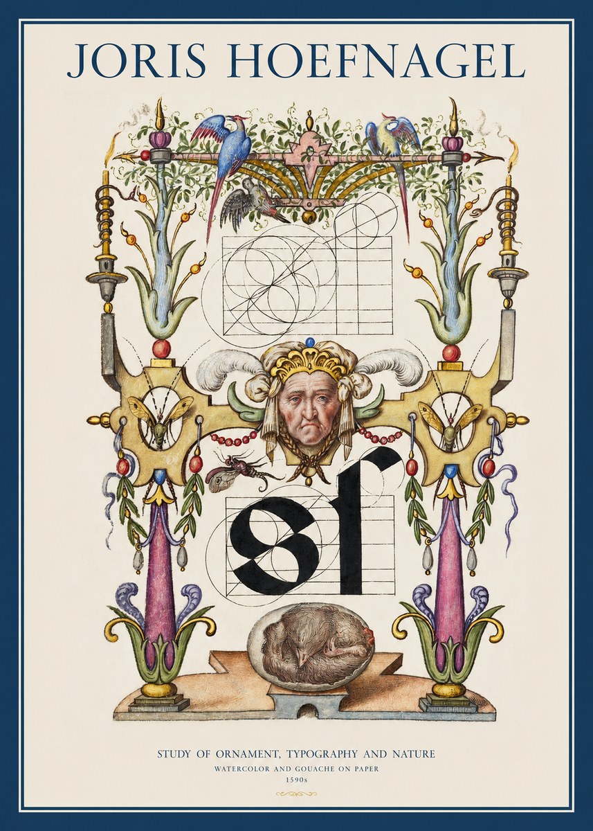 Joris Hoefnagel Mastery in Detail - Renaissance Ornament & Nature Studies No5 - Poster