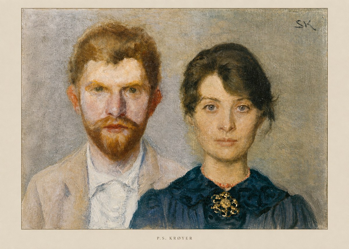 P.S. Krøyer Self-portrait with Marie Krøyer No6 - Poster