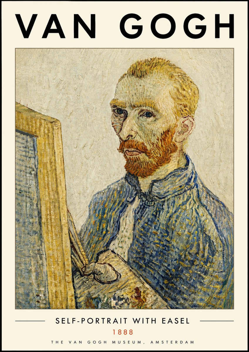 Van Gogh Self-portrait with Easel I No4 - Poster