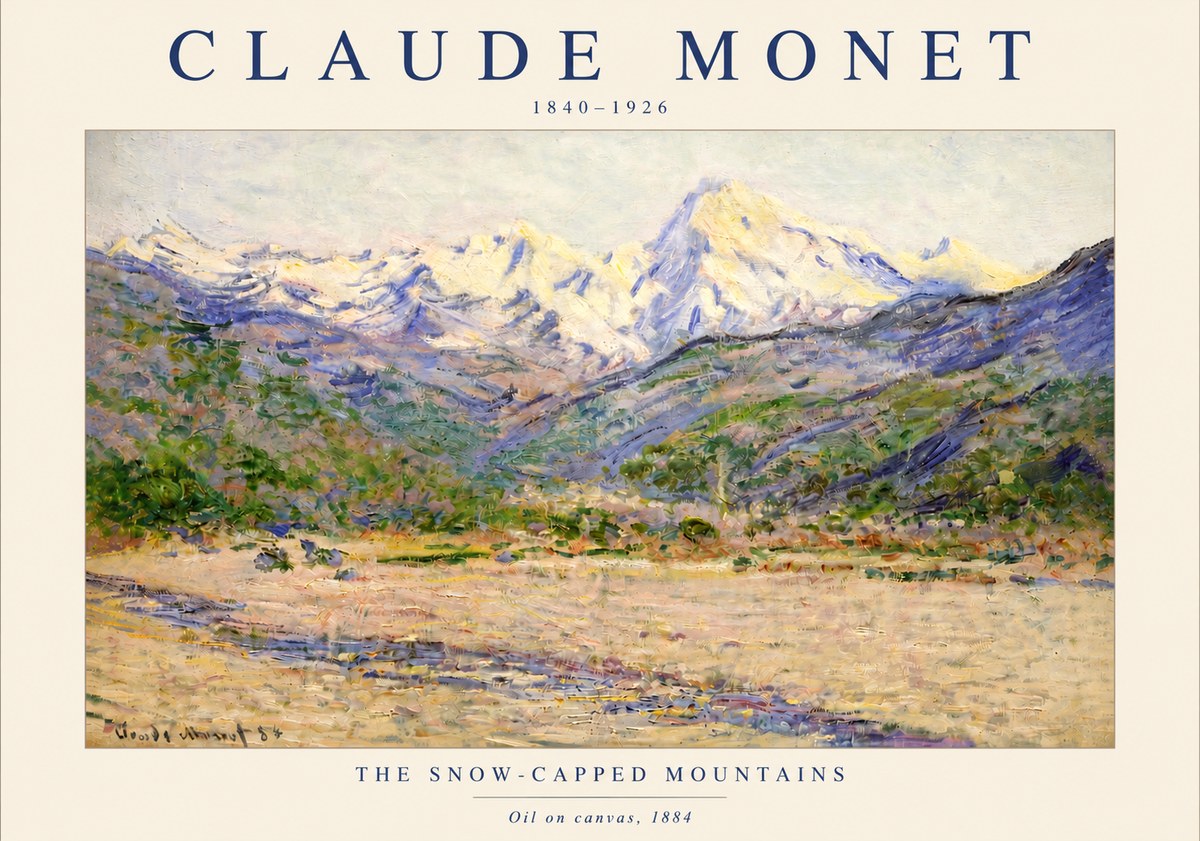 Monet The Snow-capped Mountains No3 - Poster