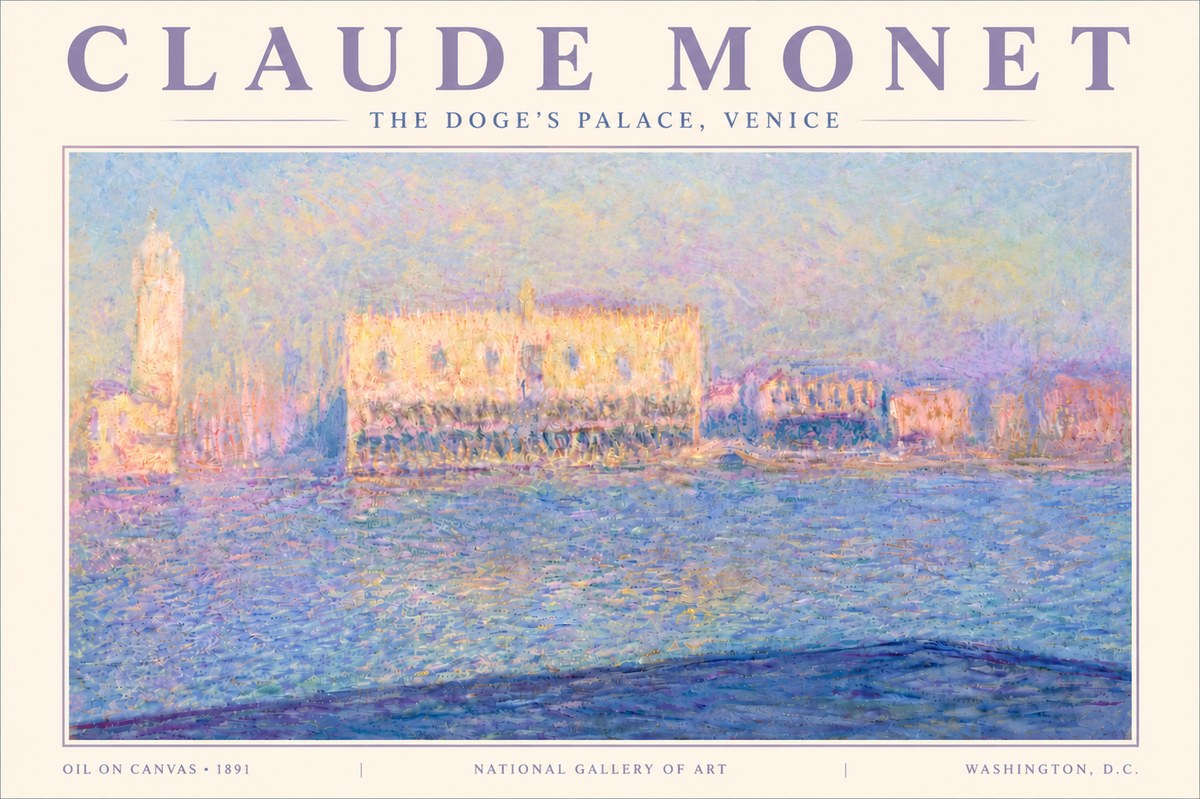 Monet The Doge's Palace, Venice No6 - Poster