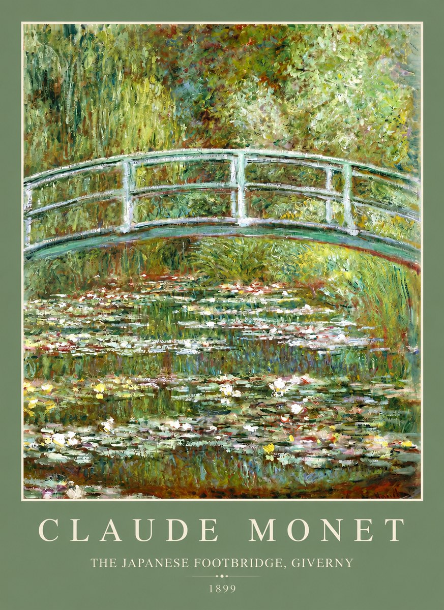 Monet The Japanese Footbridge, Giverny No2 - Poster