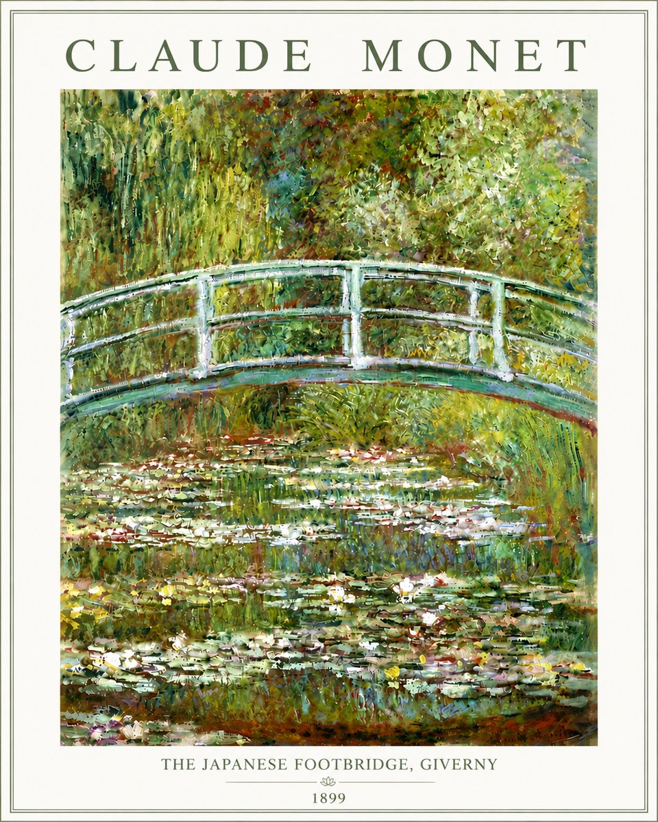 Monet The Japanese Footbridge, Giverny No6 - Poster
