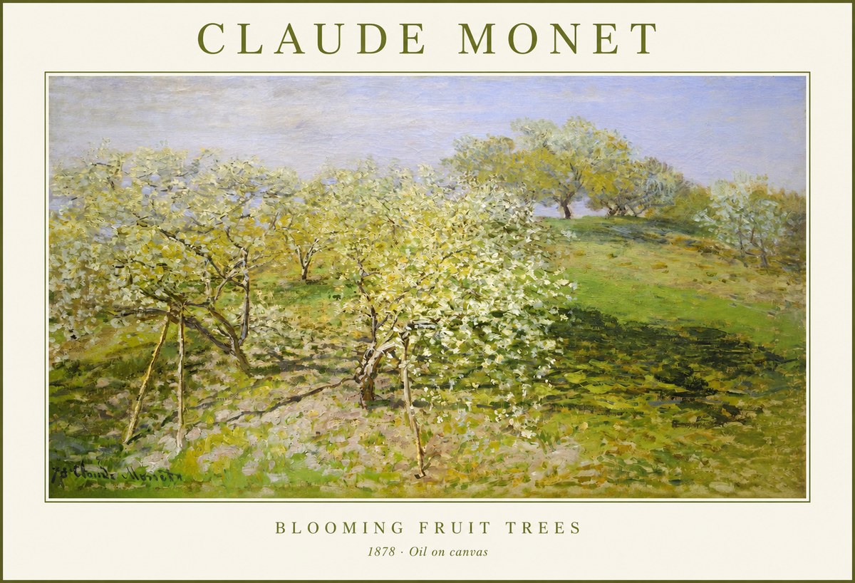 Monet Blooming Fruit Trees No1 - Poster