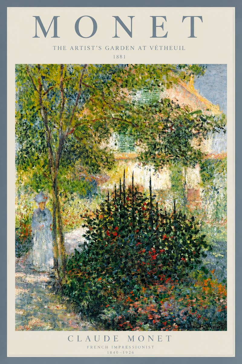 Monet The Artist's Garden at Vétheuil II No4 - Poster