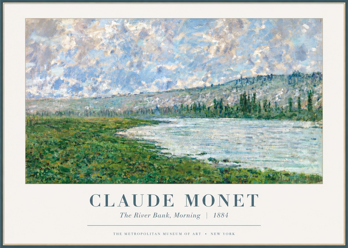 Monet The River Bank, Morning No2 - Poster