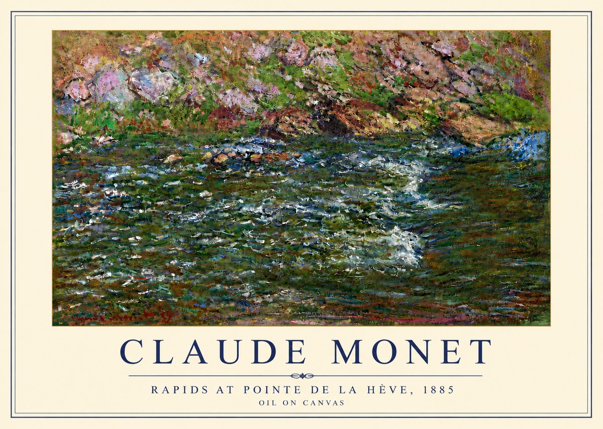Monet Rapids at Pointe De La Hève, 1885 No5 - Poster