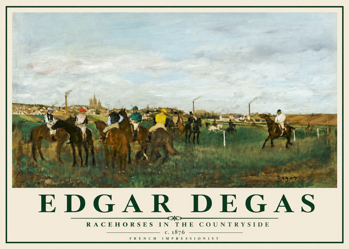 Edgar Degas Racehorses in the Countryside No5 - Poster