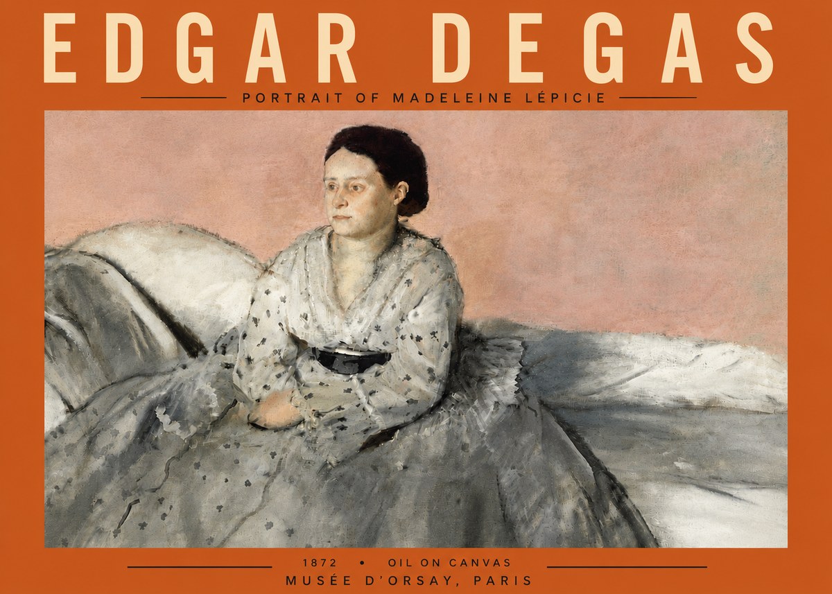 Edgar Degas Portrait of Madeleine Lépicie No5 - Poster